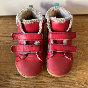 Ten Little Furry High Top Shoes in Red. Used but in good condition.